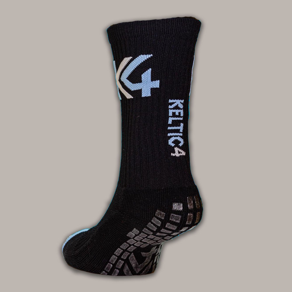 K-Elite Grip Socks Black / Light Blue - Image 2